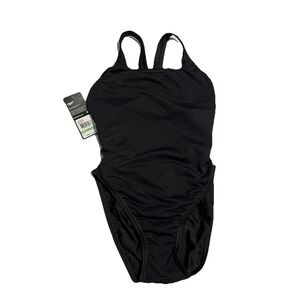 Speedo Team Black One Piece Swimsuit Women 8/34